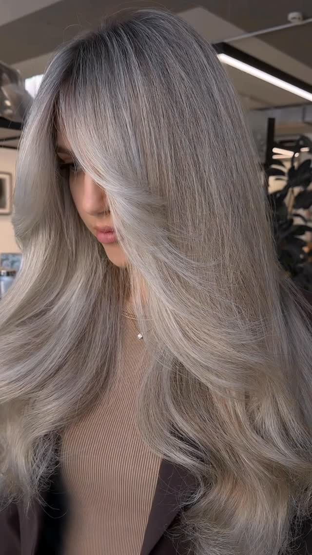 Instagram post by @lana_amiconcept for MODERN SALON. Caption reads: Matte Blonde — the most sophisticated shade of....