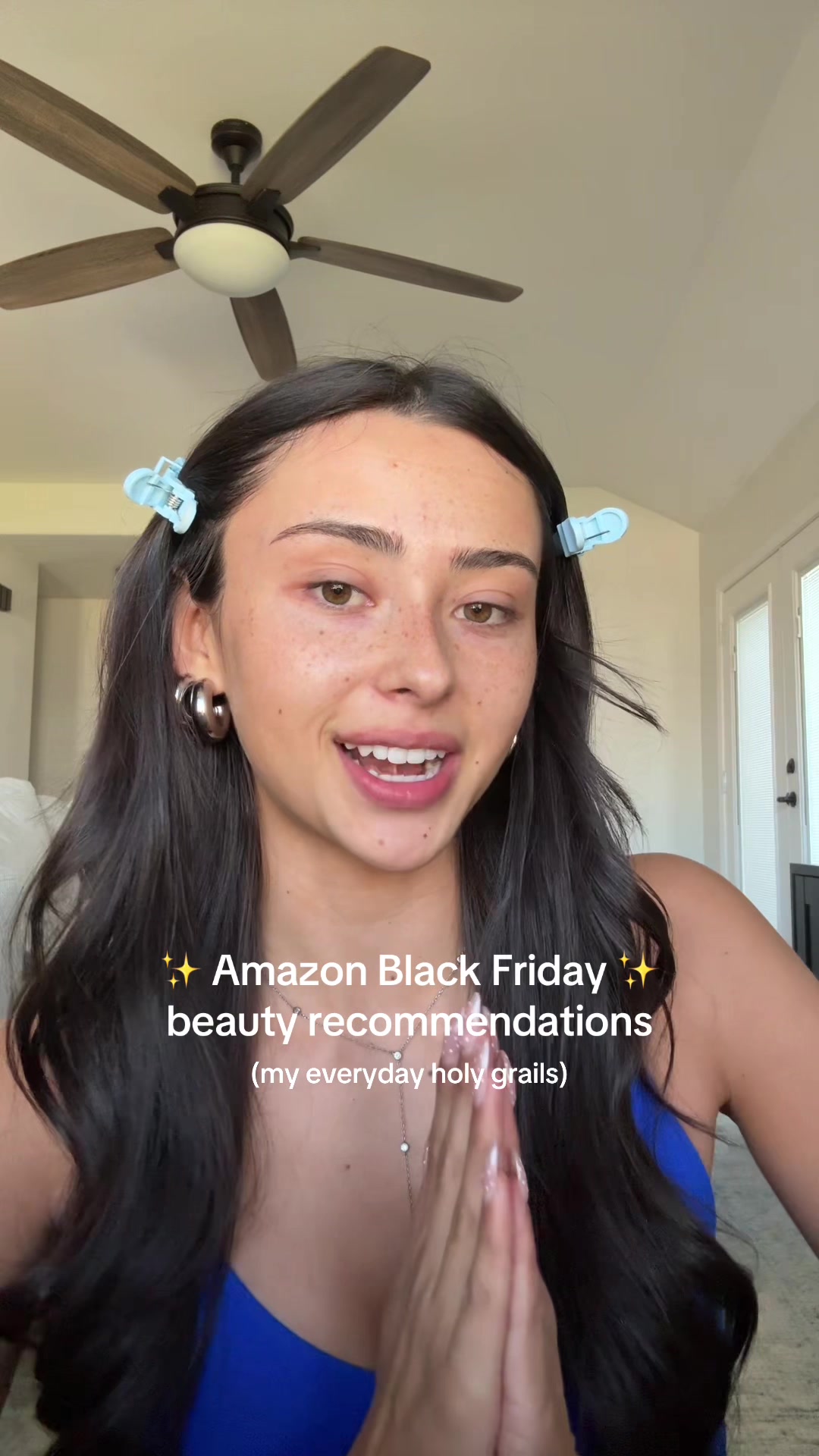 TikTok post by @kaylee.marina for Kaja Beauty. Caption reads: full face of my Amazon Black Friday beauty....