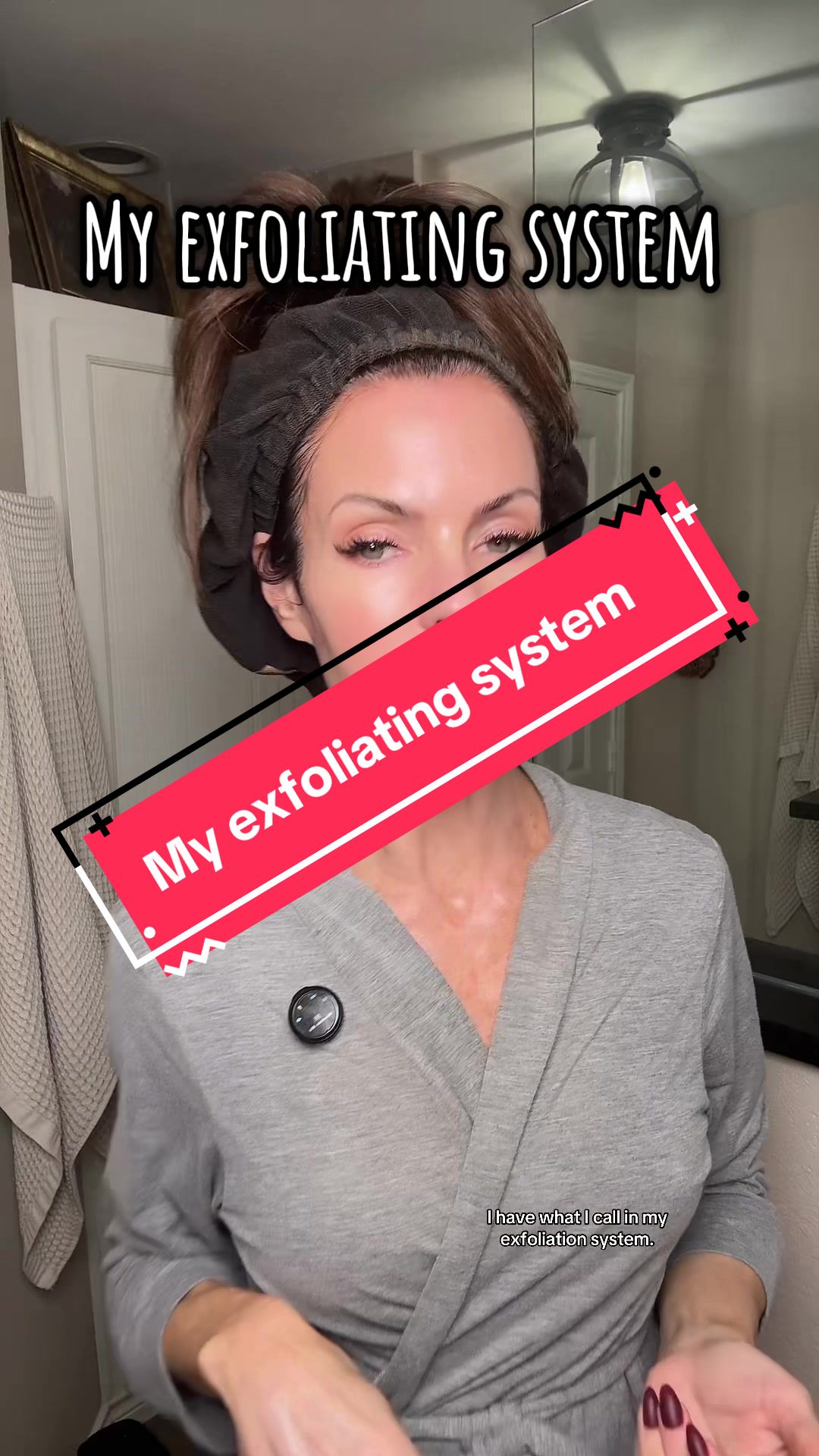 TikTok post by @glowupjourneywithrachel for DRMTLGY. Caption reads: [...] have an exfoliating system?  @DRMTLGY....