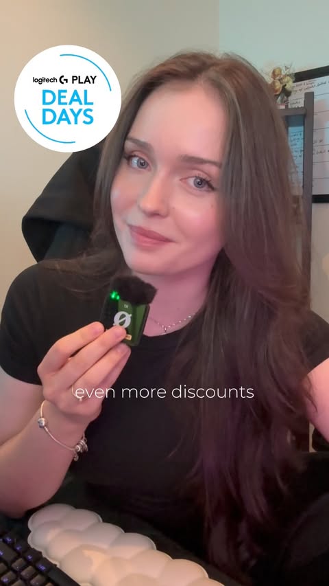 Instagram post by @pianotoy for Logitech G. Caption reads: Its Logitech G Play DEAL Days!!👏🏼💫🤍 You can....