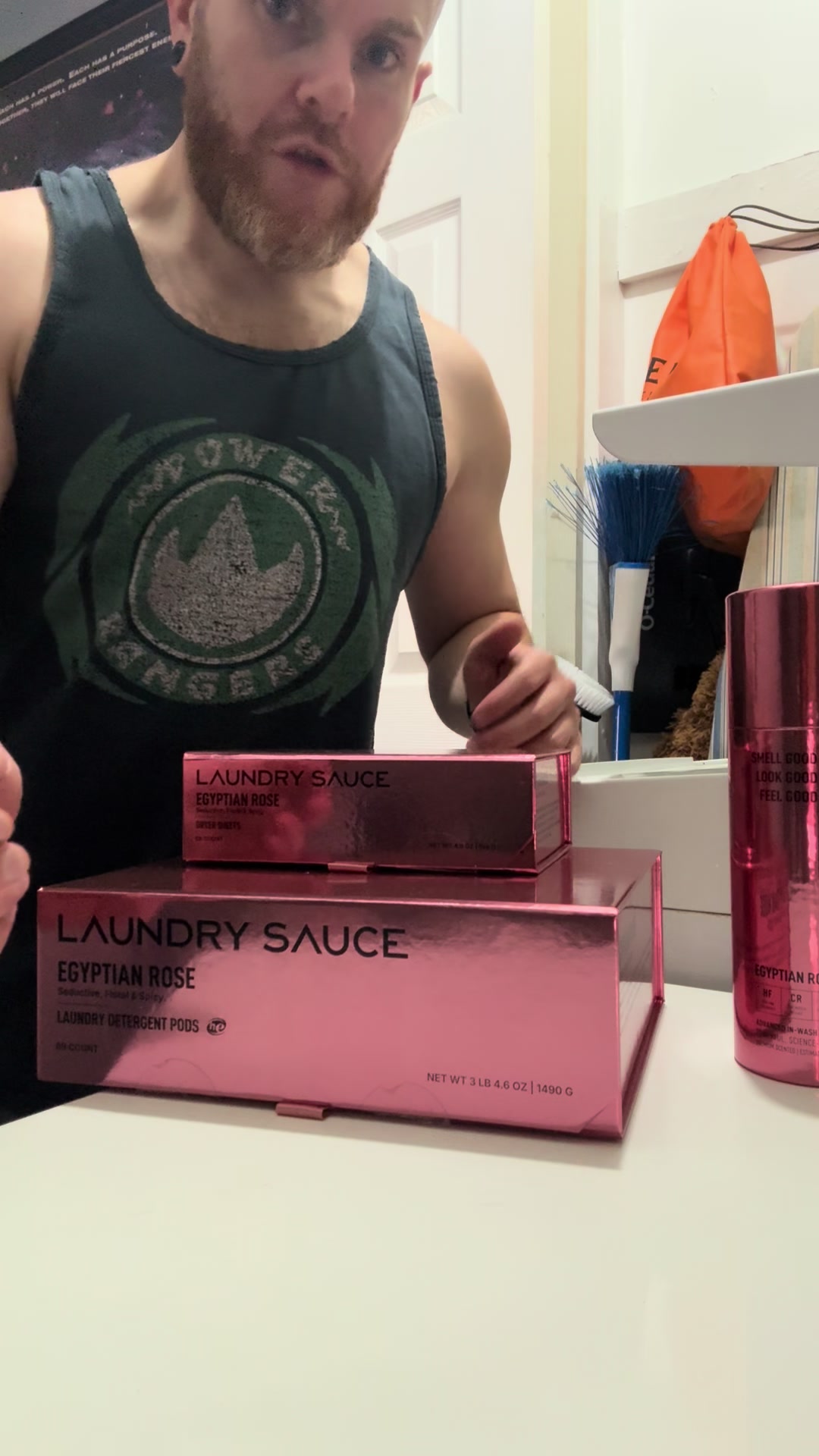 TikTok post by @one_muscletok_ for Laundry Sauce. Caption reads: Excited for this new seductive scent! @Laundry....