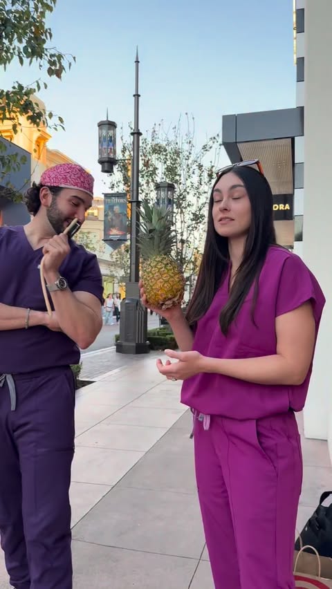 Instagram post by @nursestankk for Fabletics. Caption reads: [...] fruit in the streets of LA in honor of....