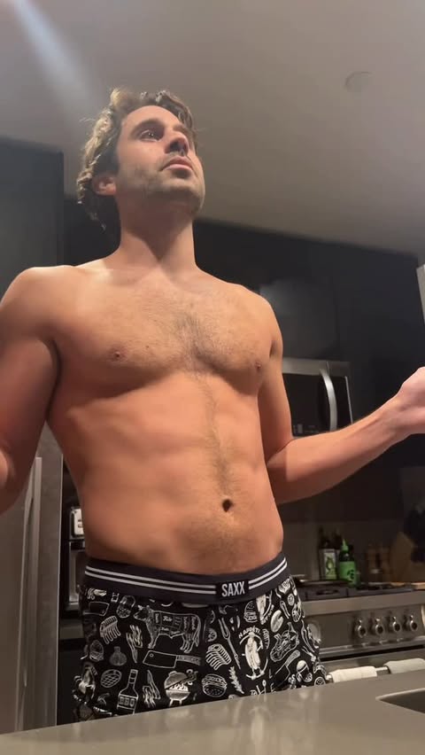 Instagram post by @greggrippo for SAXX Underwear. Caption reads: A revelation I needed. Support is always the key....