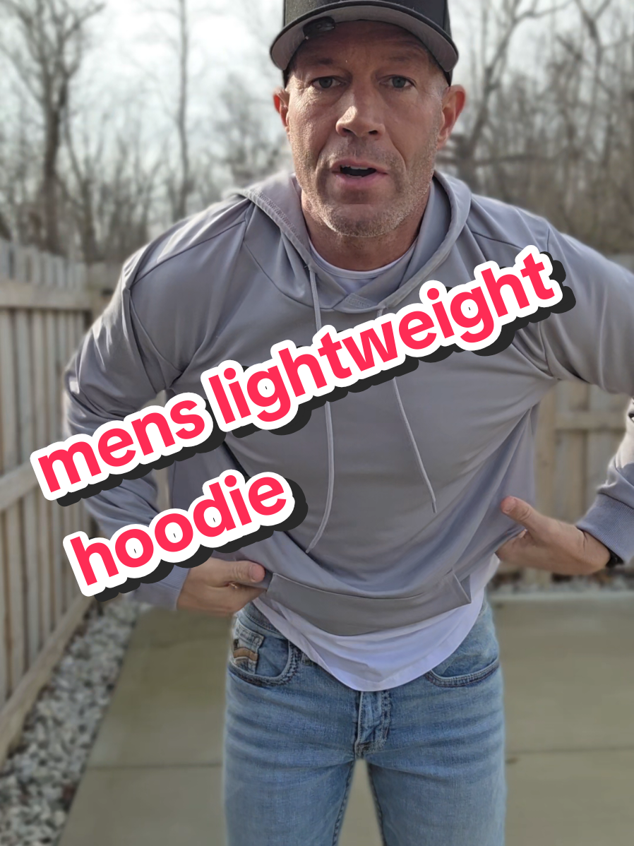 TikTok post by @dcfitness1 for COOFANDY. Caption reads: @COOFANDY mens lightweight hoodie [...].