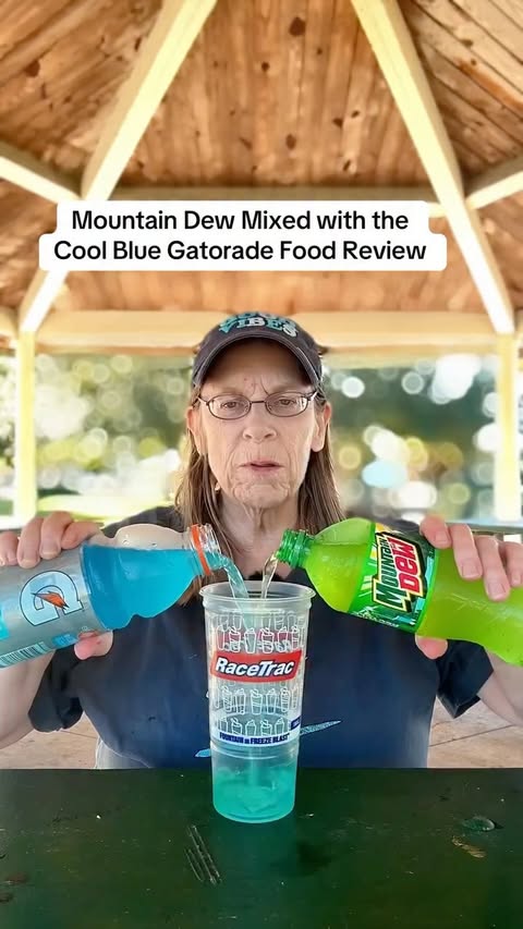 Instagram post by @rankinsreviews for Gatorade. Caption reads: Baja Blast anyone? Mountain Dew Mixed with Cool....