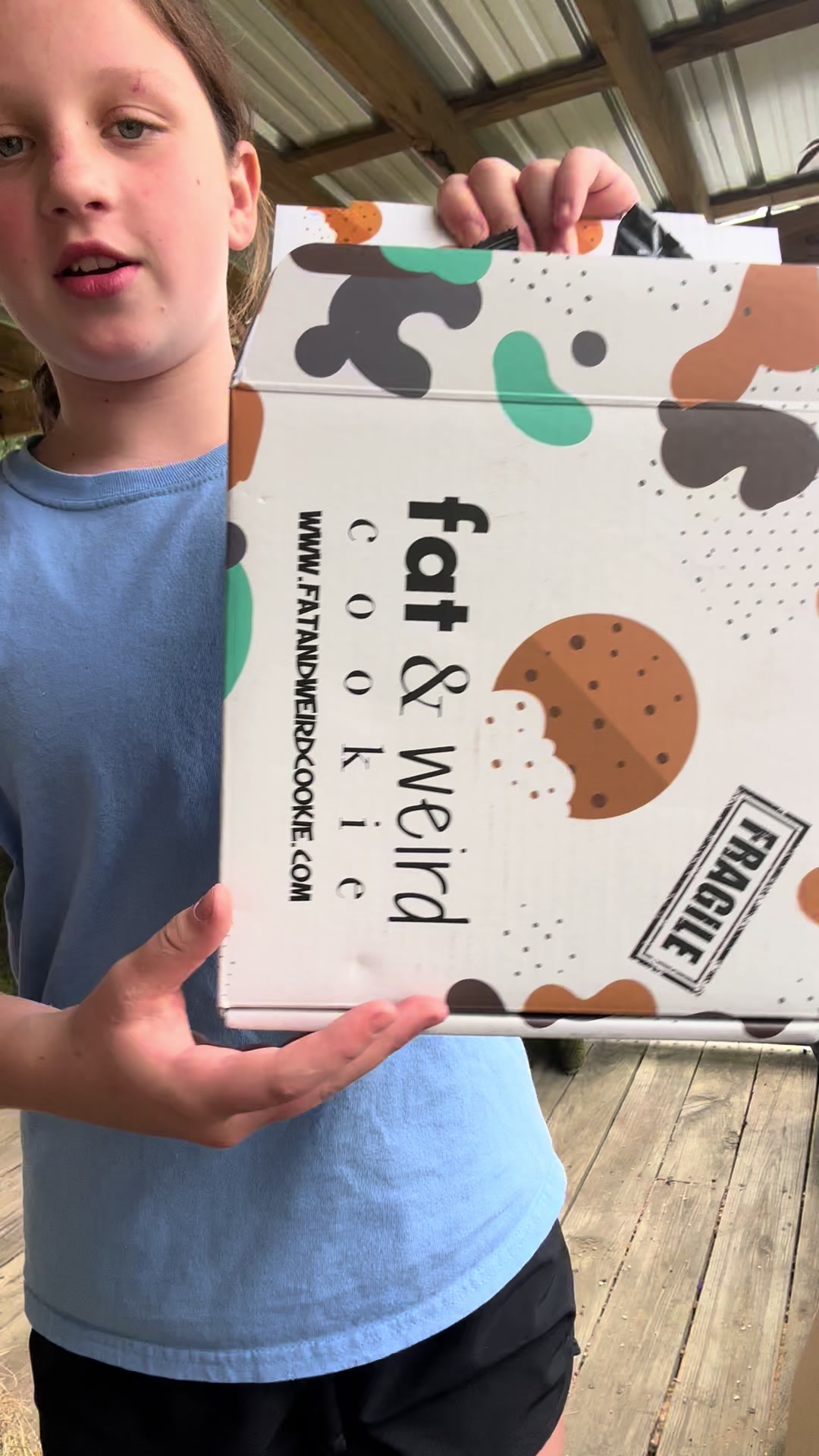 TikTok post by @jessreviewedit for Fat & Weird Cookie. Caption reads: @Fat & Weird Cookie Company.