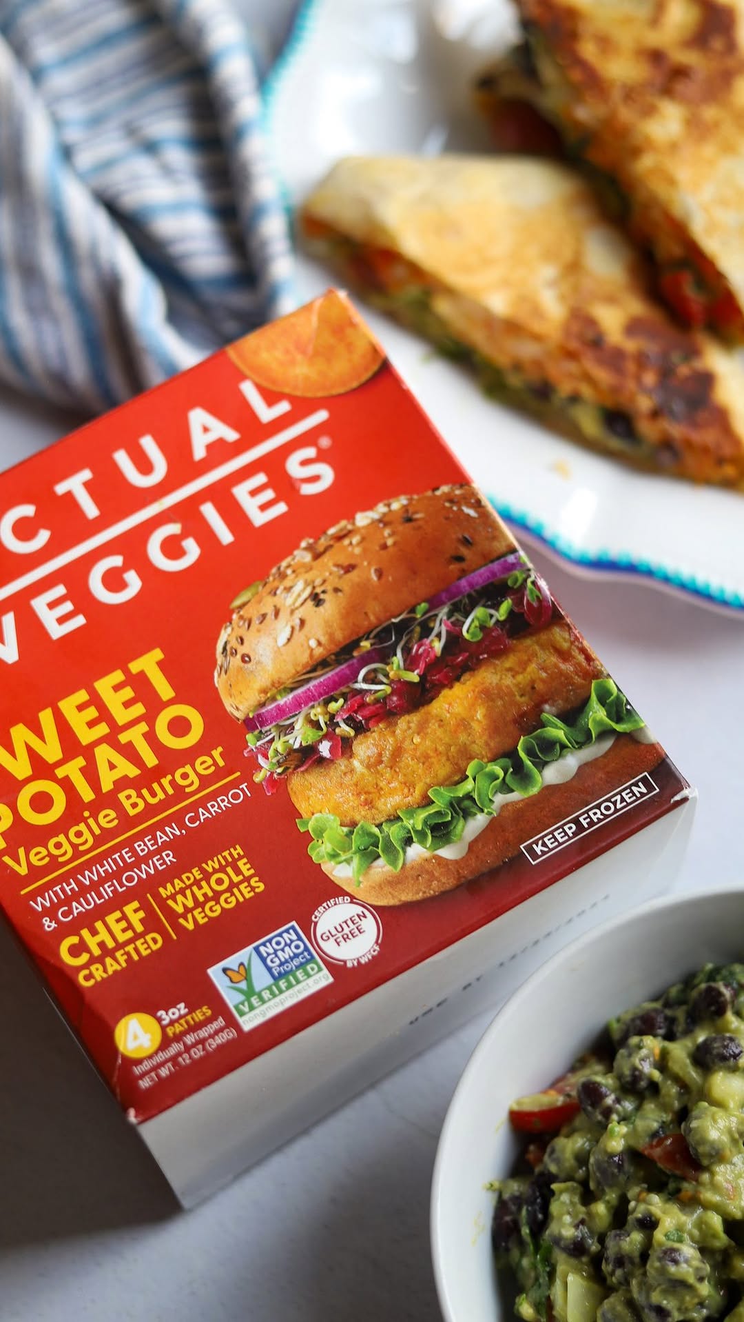 Instagram post by @betterfoodguru for Actual Veggies. Caption reads: Perfect Veggie Burgers🍔

Have you activated....