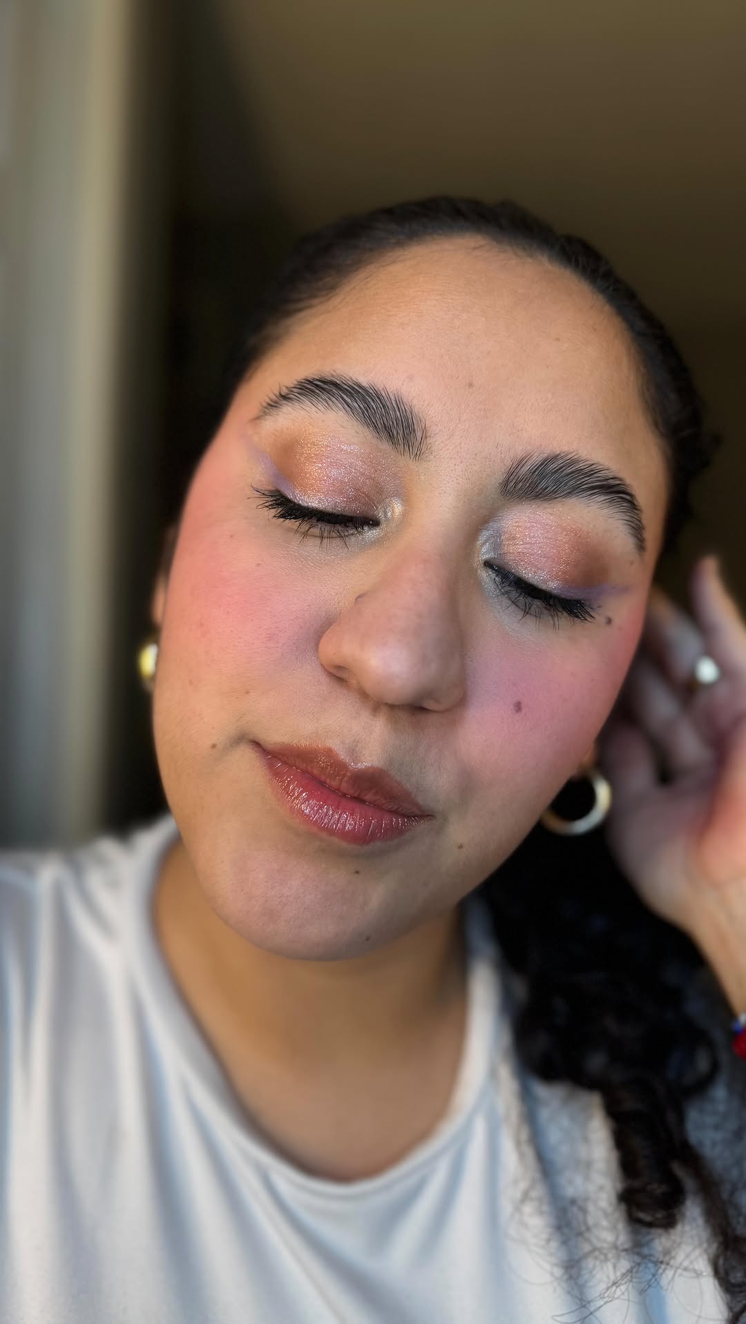 Instagram post by @makeupbyamydelfin for Cheekbone Beauty. Caption reads: NEW✨ fearless eyeshadow mini @cheekbonebeauty....