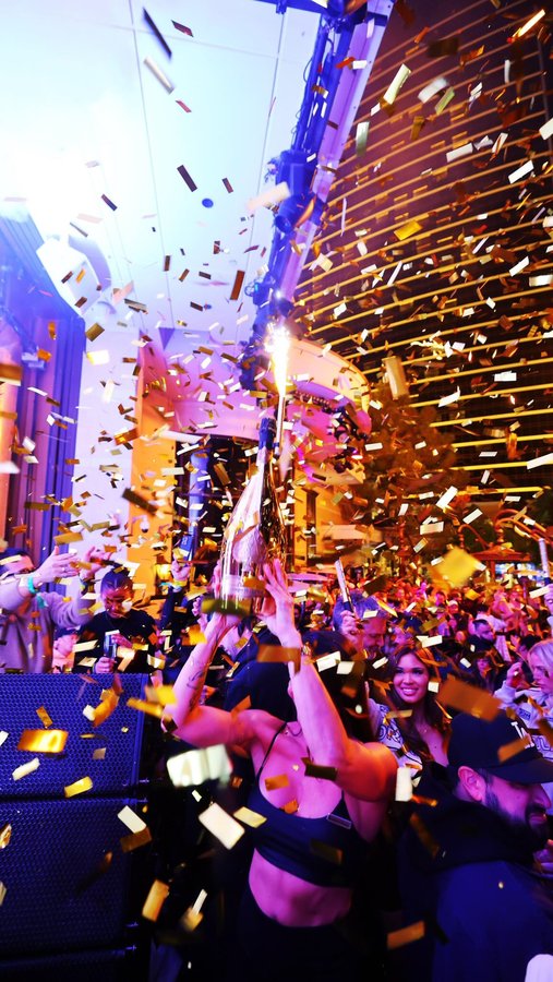 Instagram post by @xslasvegas for MAXIM. Caption reads: Night two of #UltimateRaceweek caught speed with....