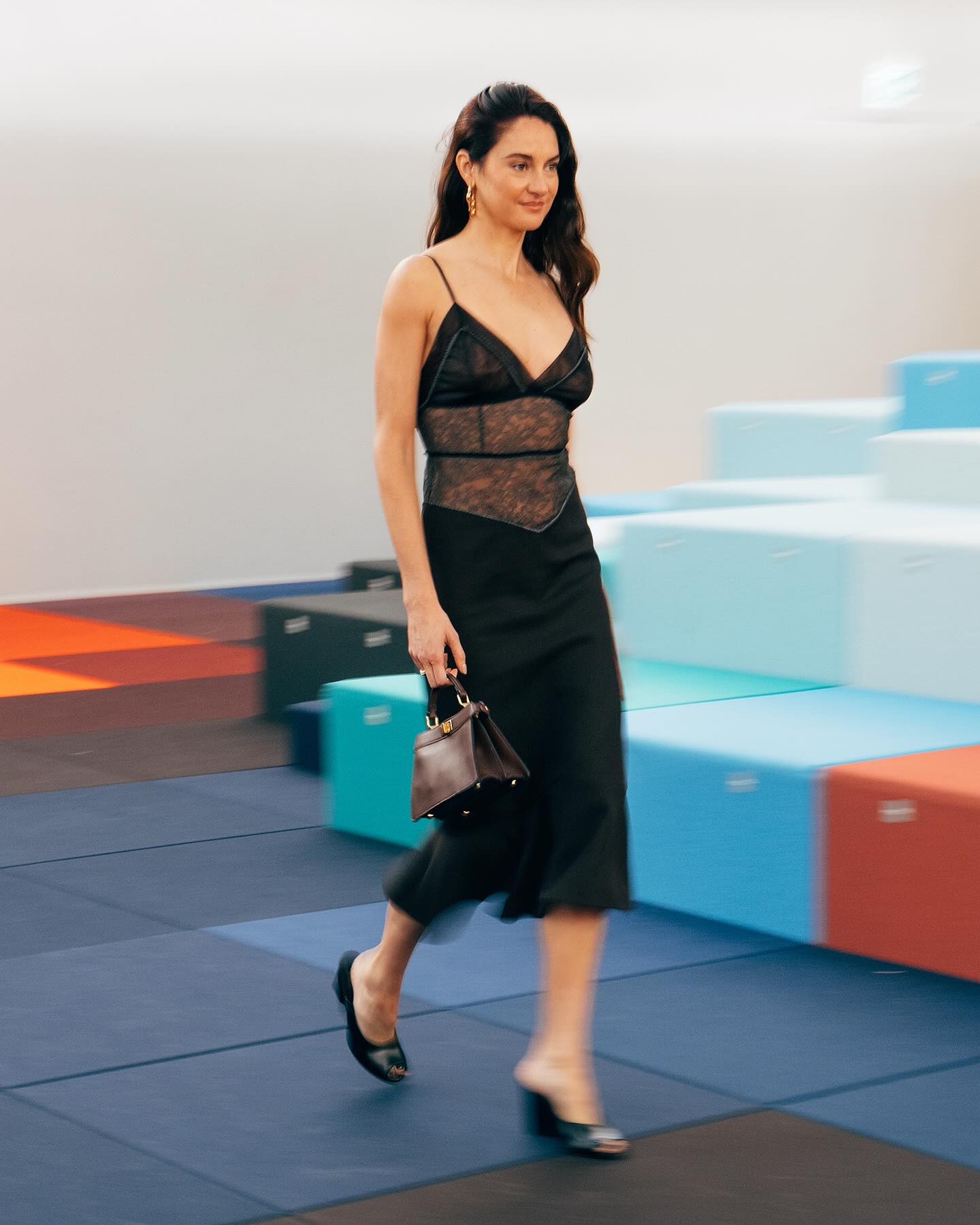 Instagram post by @shailenewoodley for Fendi. Caption reads: Shailene Woodley attended the #FendiSS26 show by....