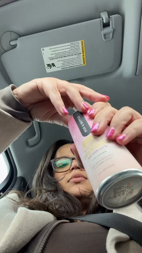 Instagram post by @rileyannebean for Pop & Bottle. Caption reads: quick morning latte and a mid-day matcha because....