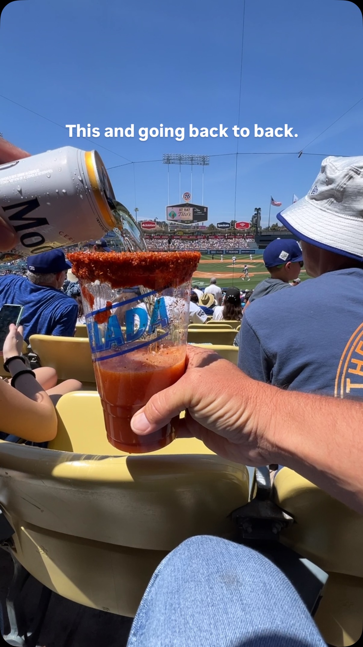 Instagram post by @local_e for Modelo Usa. Caption reads: T H I N K /// blue.

Let’s go @dodgers 👏 👏 👏 👏....