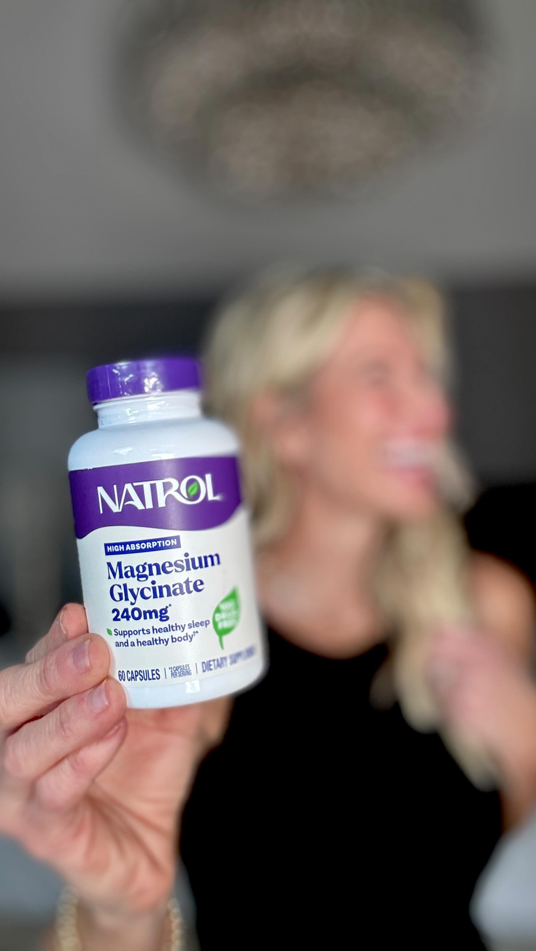 Instagram post by @donnatryba for Natrol. Caption reads: [...] Magnesium Glycinate capsules from....