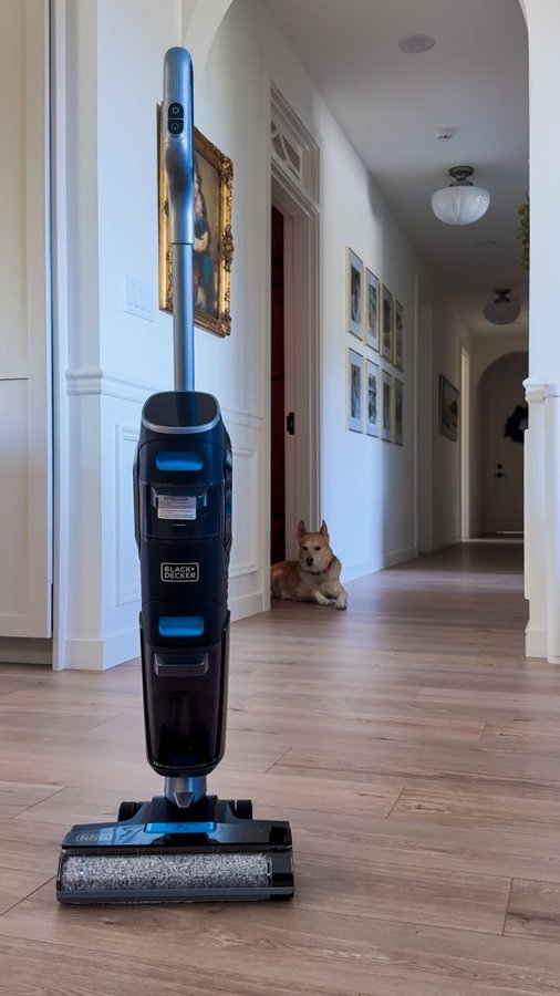 Instagram post by @sunrisevalleyfarm.co for BLACK+DECKER. Caption reads: This Black and Decker VACUUM + WASH DUO (ad) is a....