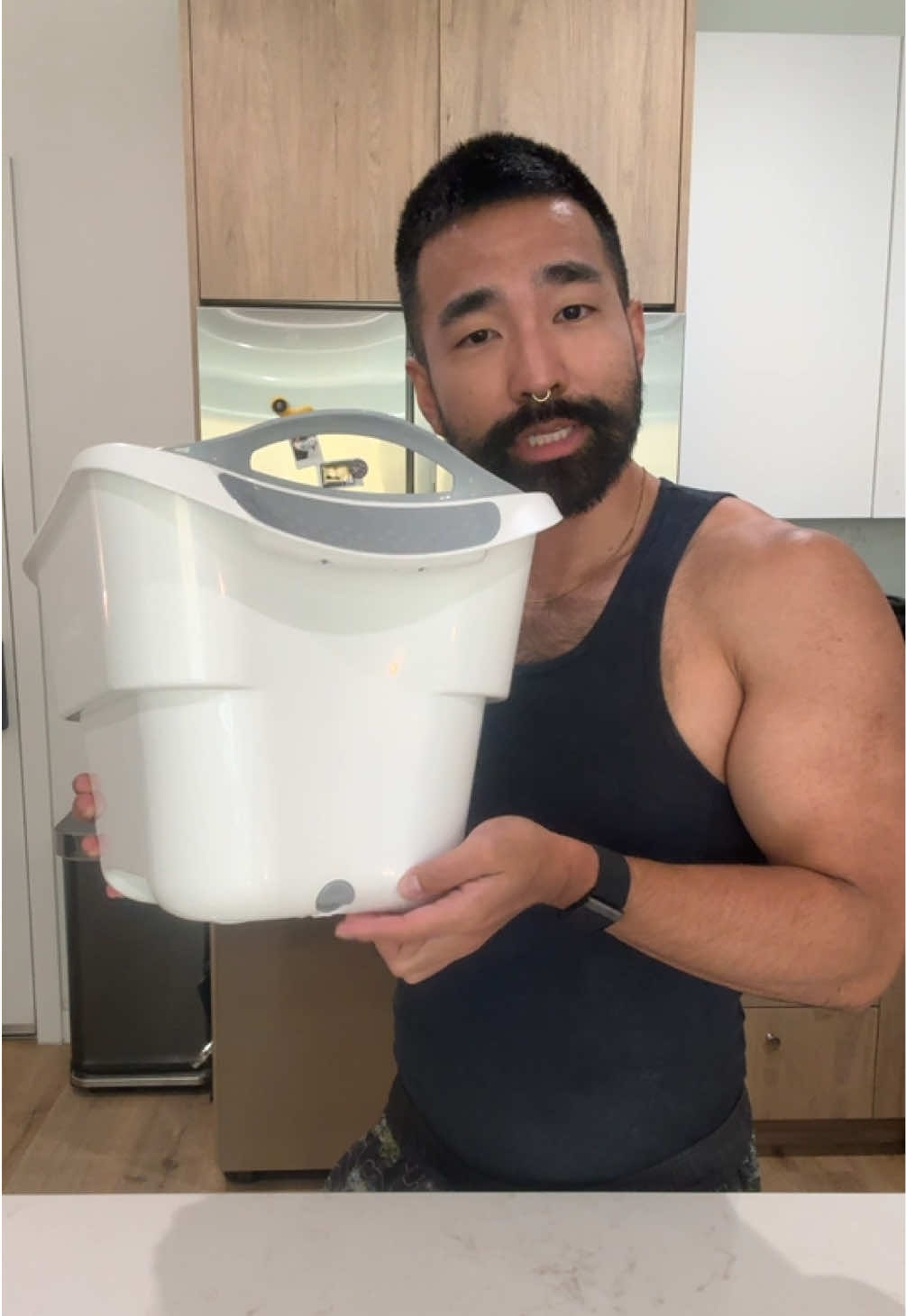 TikTok post by @igotthedoorcor for Strucket. Caption reads: [...] when washing/blocking my knits. @Strucket |....