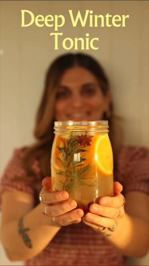 Instagram post by @homestead_in_the_west_ for Waterdrop Filter. Caption reads: Make this deep winter tonic with me. Inspired by....