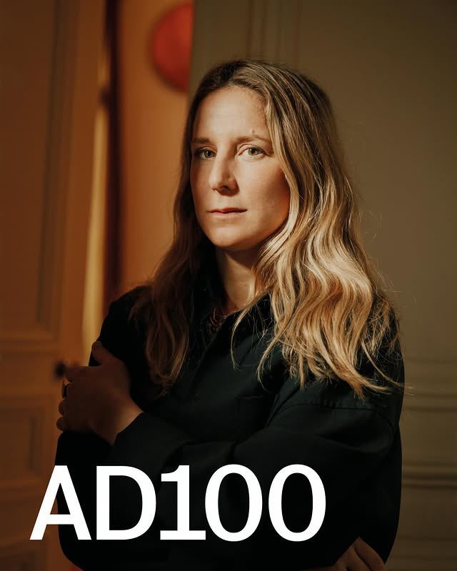 Instagram post by @dorotheemeilichzon for Architectural Digest. Caption reads: Very happy to be featured in both AD100 2026....