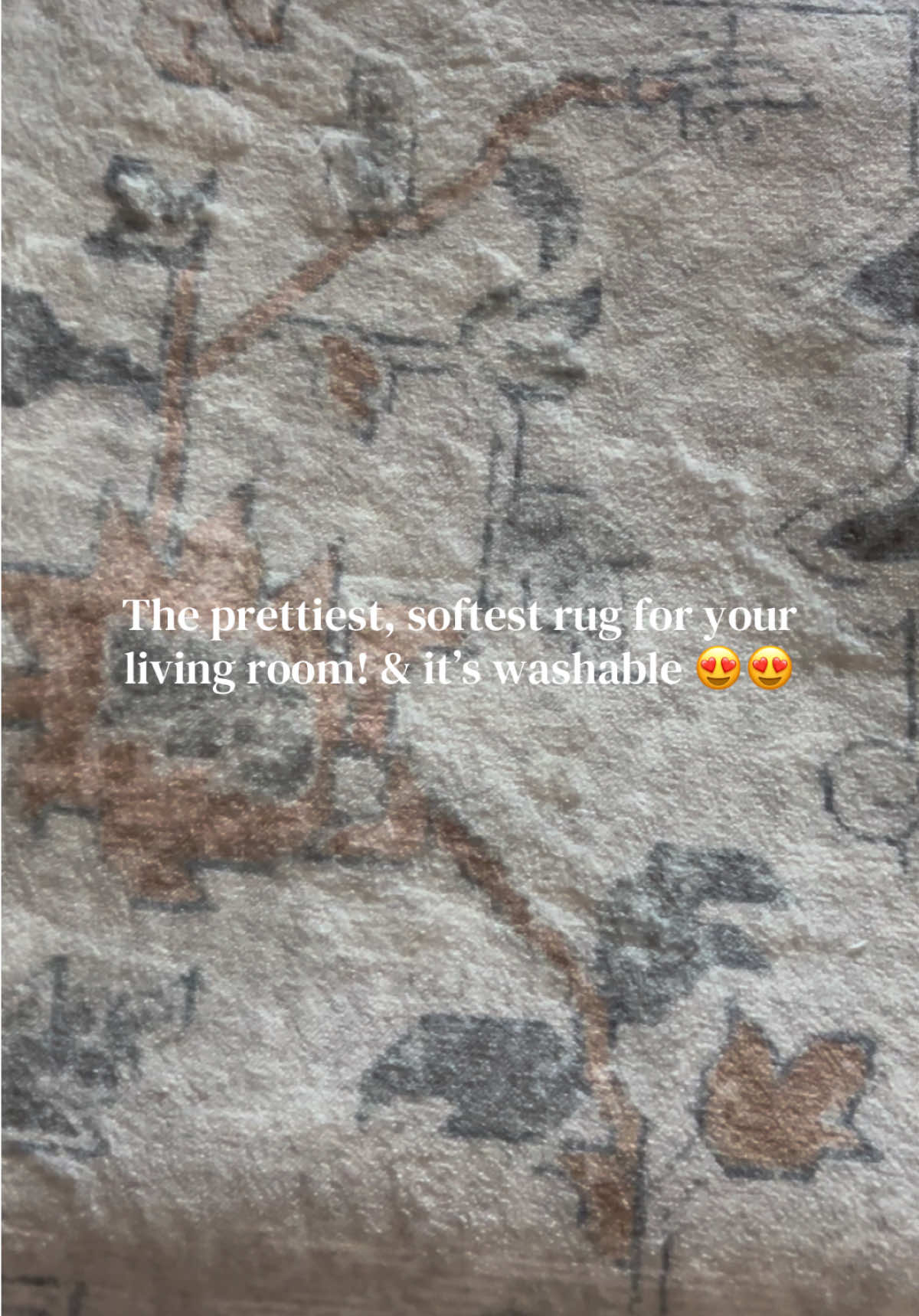 TikTok post by @cynnn627 for Genimo. Caption reads: [...] #washablerugs #livingroomdecor #momlife....