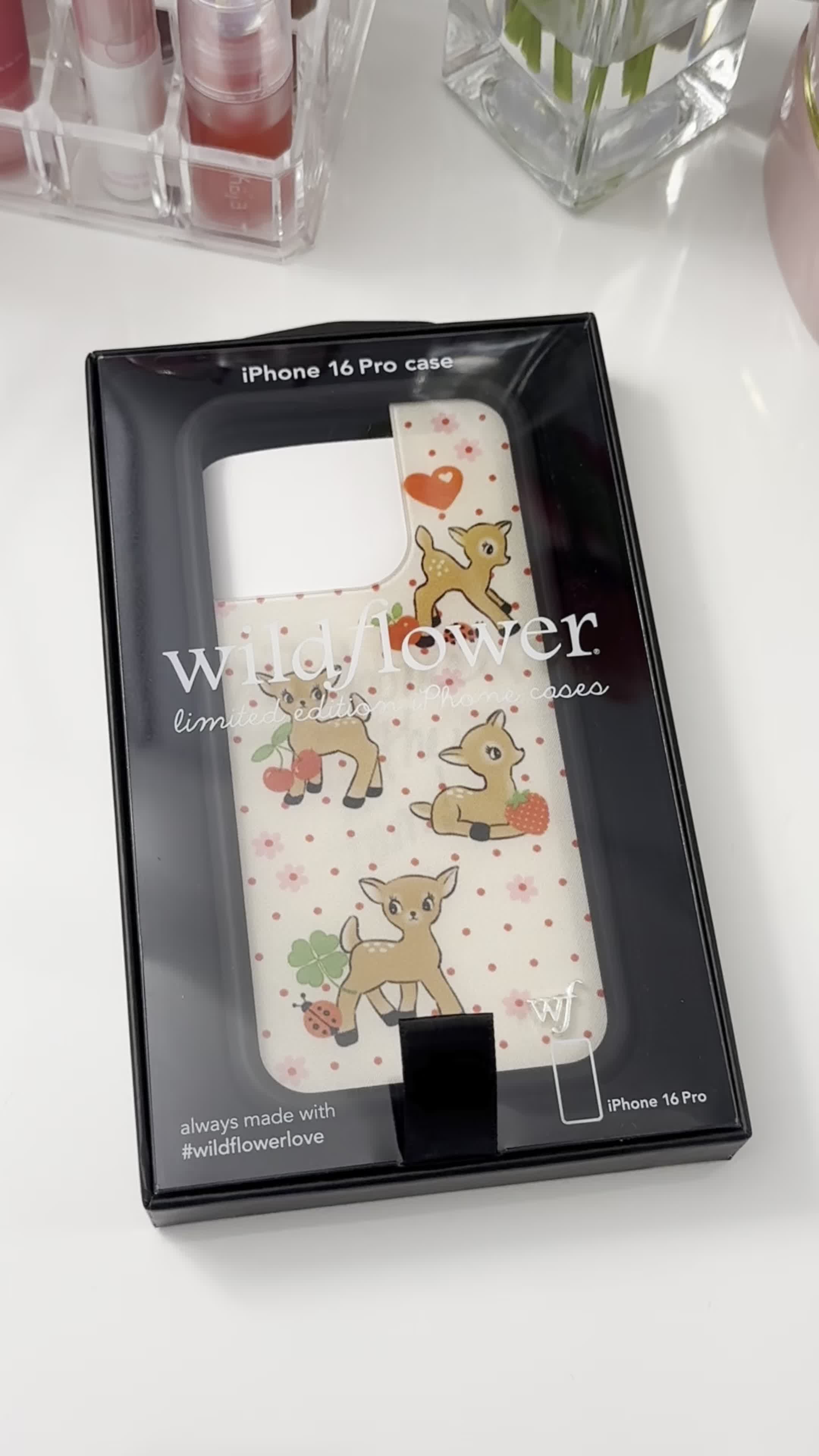 TikTok post by @luvlyksvv for Wildflower Cases. Caption reads: it’s timeeeee ❤️🦌🎄💌 @Wildflower Cases #fyp....