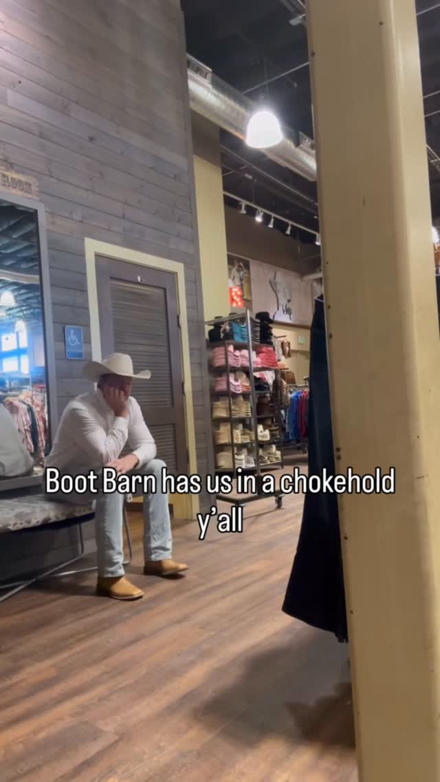 Instagram post by @classicjackco for Boot Barn. Caption reads: If you’ve ever waited outside a dressing room… you....