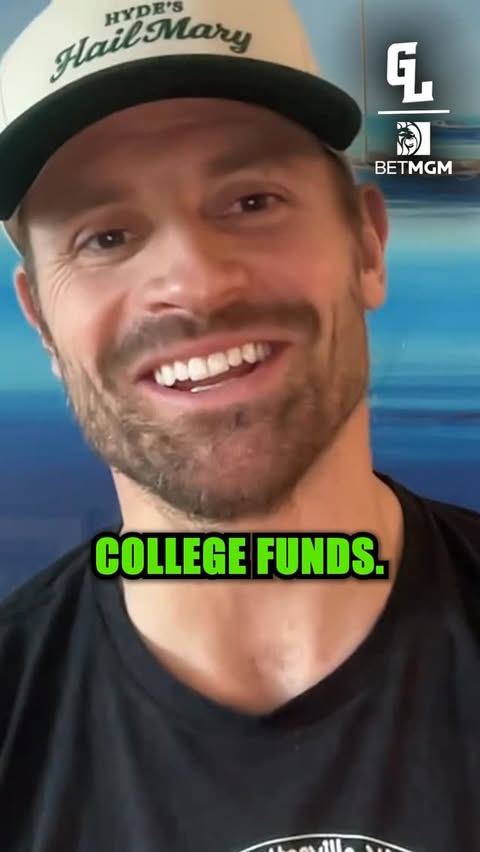 Instagram post by @greenlightpod for BetMGM. Caption reads: Chris on what it’s like to hit your NFL incentive....