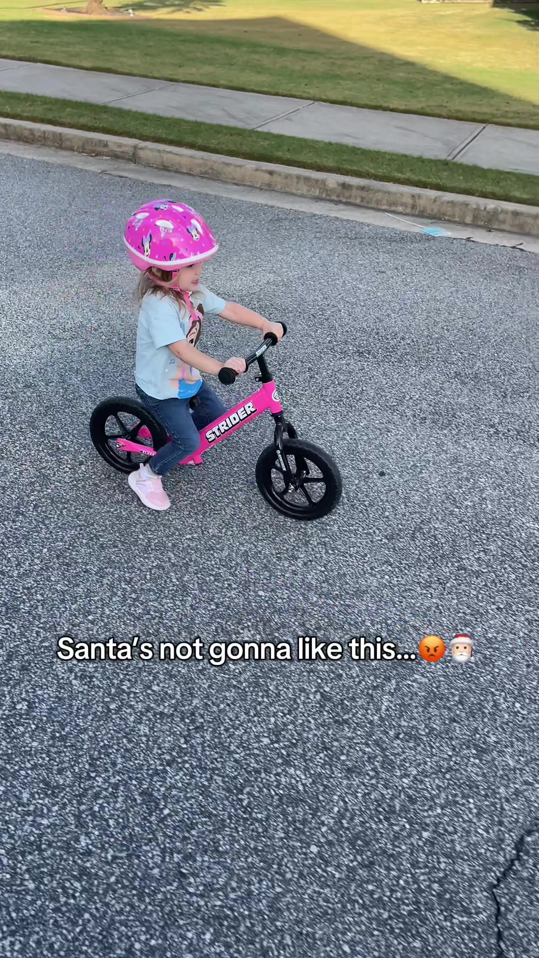 TikTok post by @sugarandsunshinemama for Strider Bikes. Caption reads: [...] #christmasgiftideas #giftsforkids @Strider....