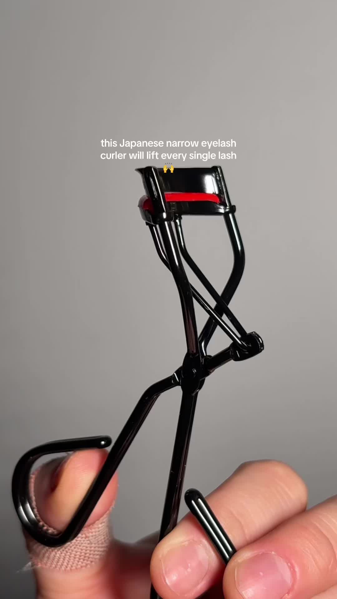 TikTok post by @haz.alia for Rephr. Caption reads: Using this narrower eyelash curler from @rephr....