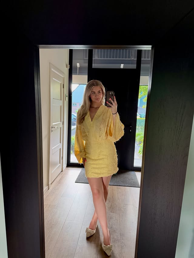 Instagram post by @nataliezoetx for LOAVIES. Caption reads: This dress! 😍💛 #girlsgoneloavies #loavies....