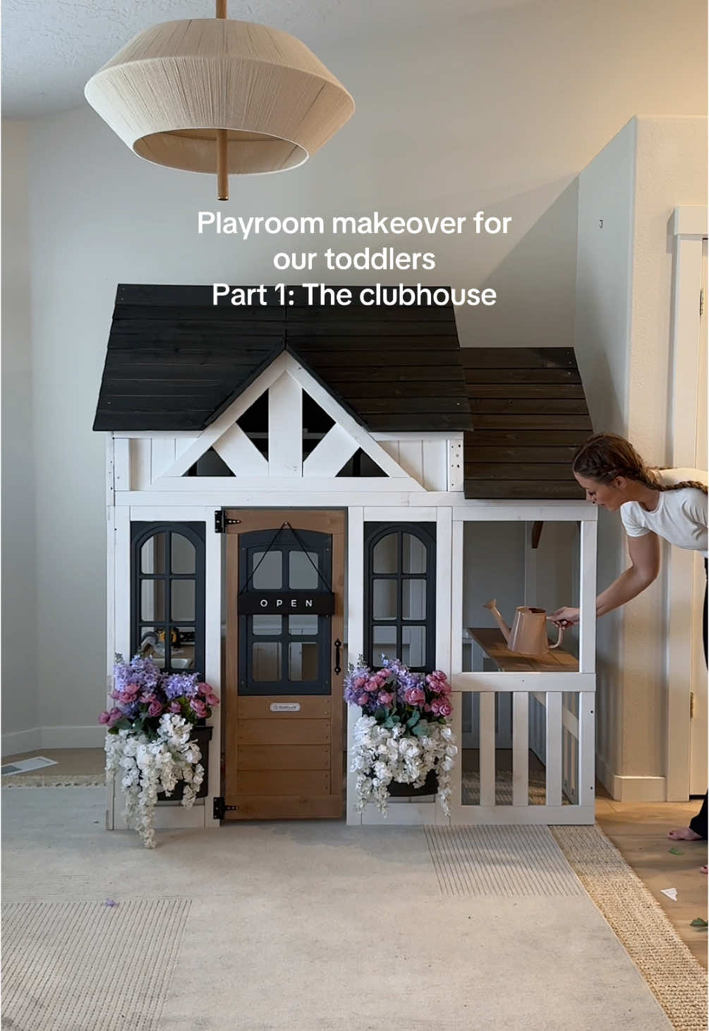 TikTok post by @elizabethhomen1 for KidKraft. Caption reads: [...] off! How CUTE is this playhouse from....