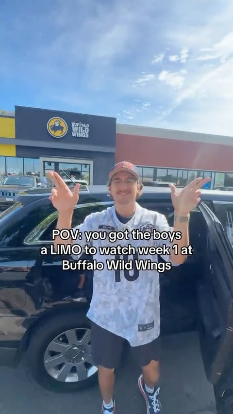 Instagram post by @handshakebets for Buffalo Wild Wings. Caption reads: Football is so back. 😤 @bwwings The boys went....