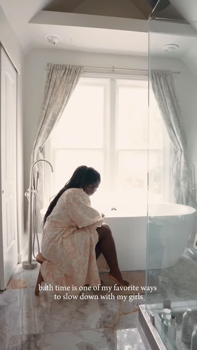 Instagram post by @heyy.cheryl for Coterie. Caption reads: #ad Bath time is our favorite slow-down ritual ✨....