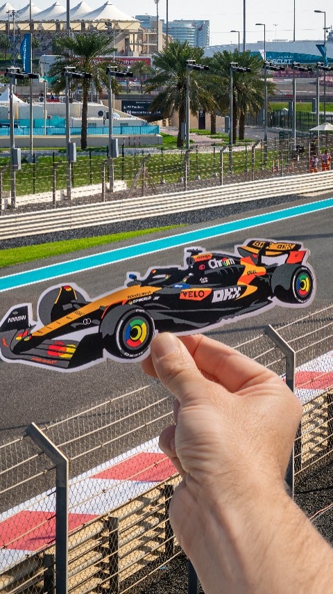 Instagram post by @paperboyo for McLaren. Caption reads: [...] season, and I’m here for it! Watching....