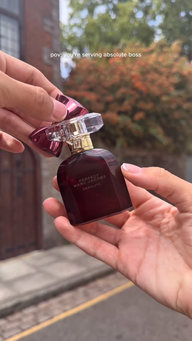 Instagram post by @avahirons for Marc Jacobs Fragrances. Caption reads: #ad pov: you’re serving absolute boss with Marc....