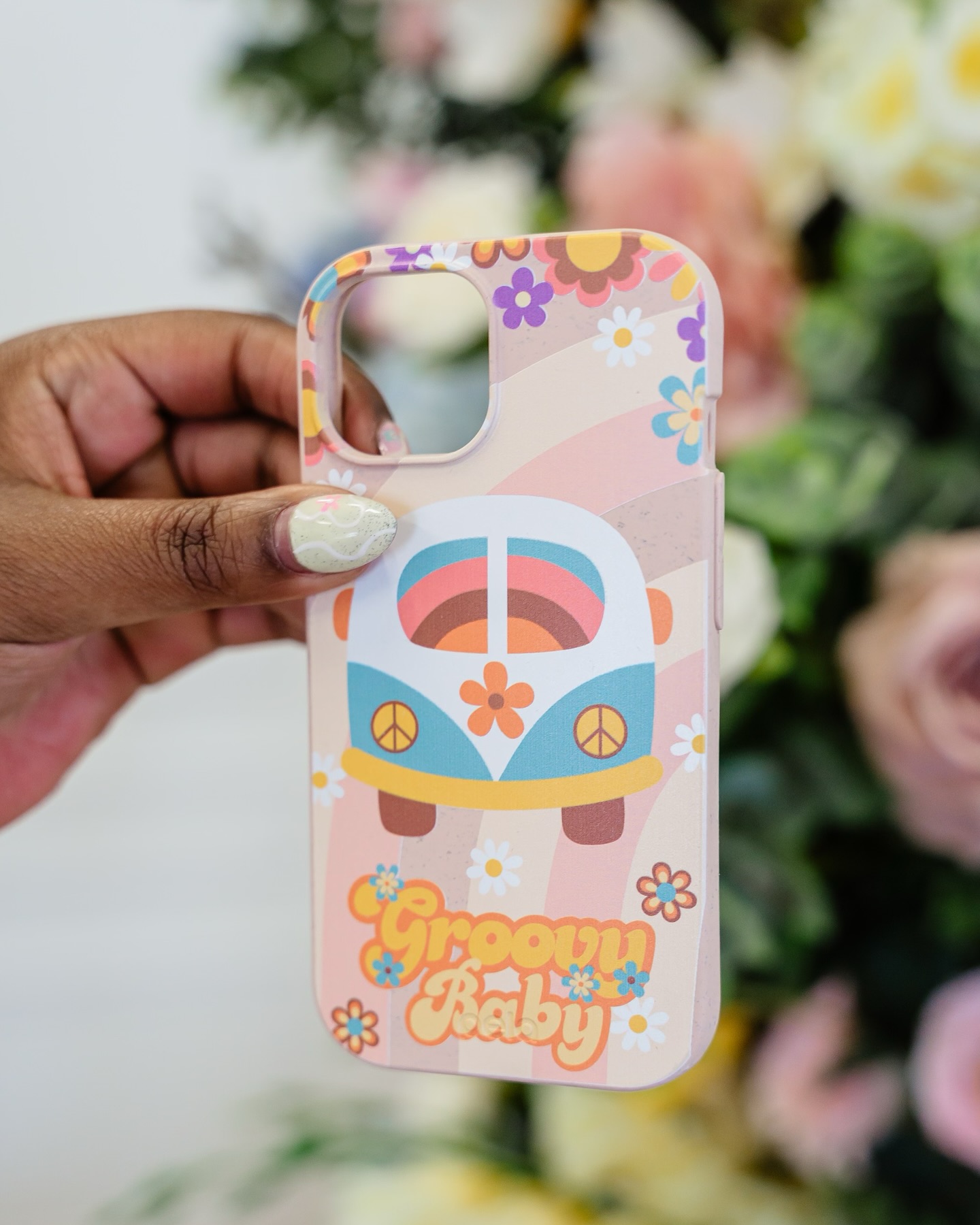 Instagram post by @surfnbbum for Pela Case. Caption reads: Swipe left for a closer look at this stunning....