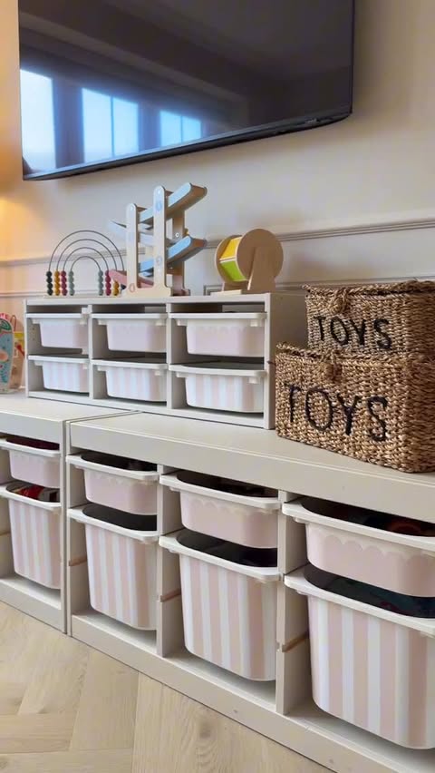 Instagram post by @homebyrosie for Nursery Stickers. Caption reads: [...] 🎀🌸💓✨ ad ~ these stickers from....