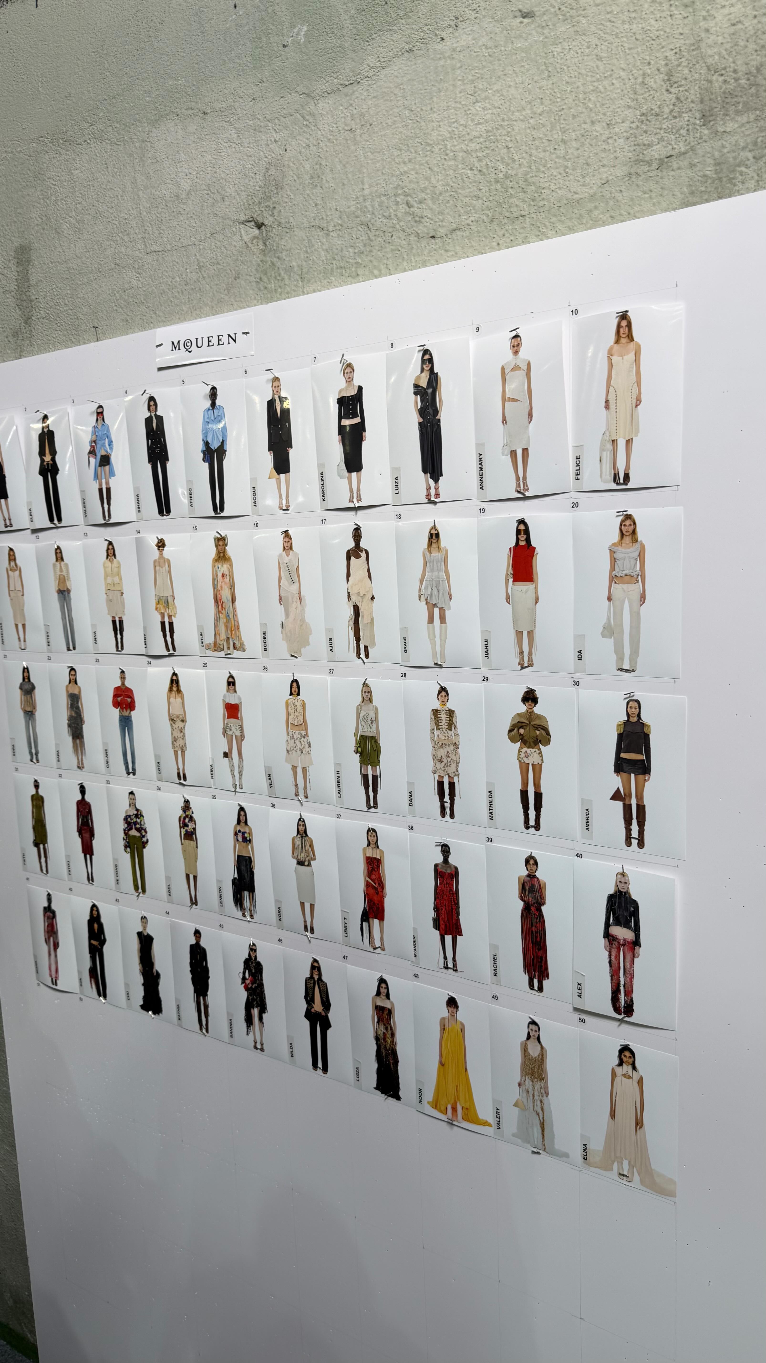 Instagram post by @valslooks for Alexander McQueen. Caption reads: When McQueen says Let her out 🍑🥹 #mcqueenss26....