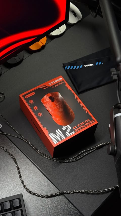 Instagram post by @npct3ch for Yunzii. Caption reads: M2 mouse from @yunzii_keyboard . . #gamingsetup....