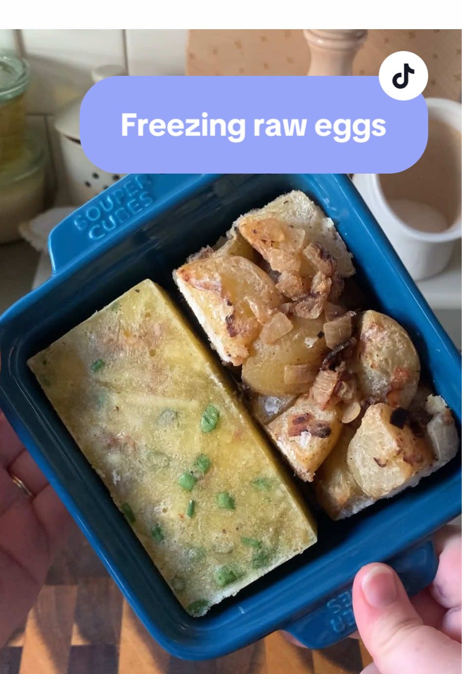 TikTok post by @simplysarahhart for Souper Cubes. Caption reads: [...] from the freezer! #sponsored @Souper Cubes....