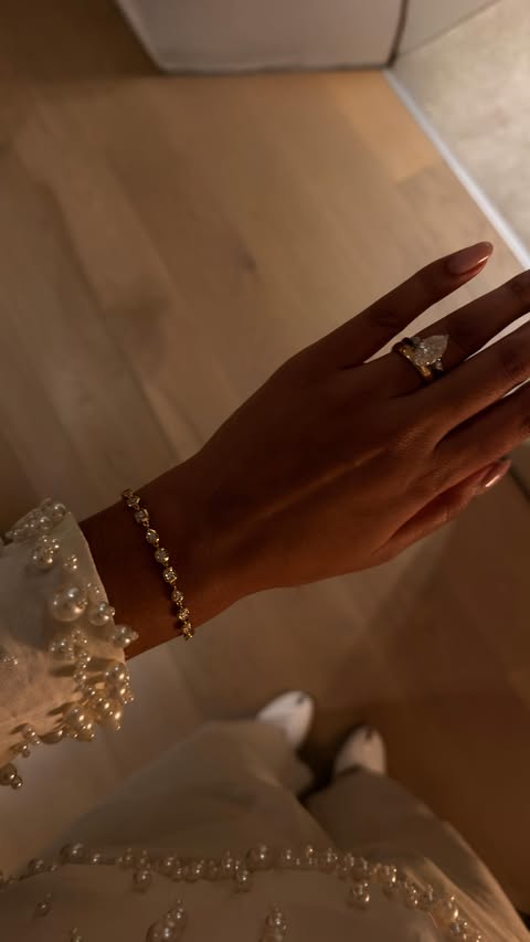 Instagram post by @noorieana for Monica Vinader. Caption reads: [...] Ringing in the festive season with....