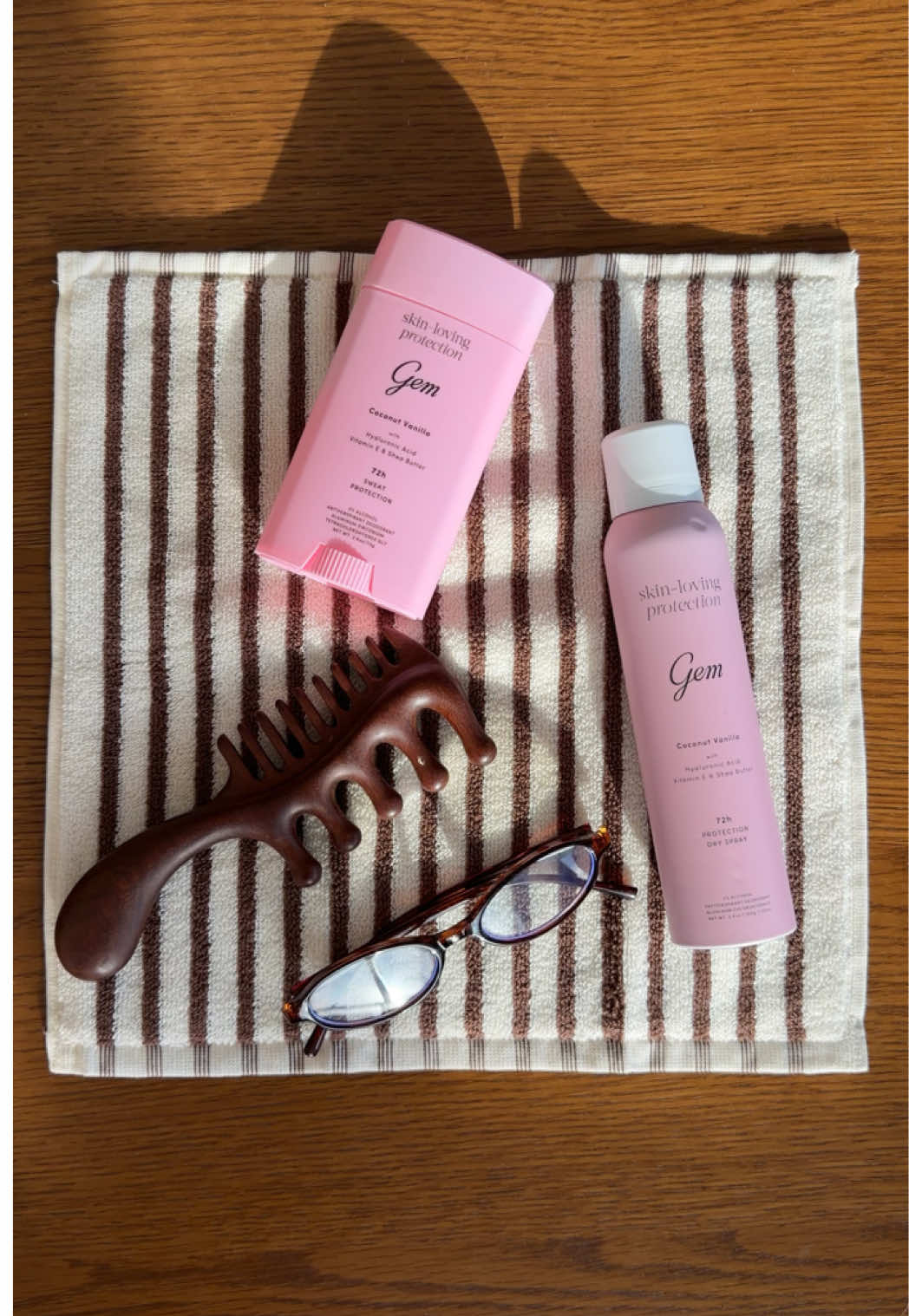 TikTok post by @madelineedwards_ for Gem. Caption reads: My secret to smelling like a DREAM! @Gem Coconut....