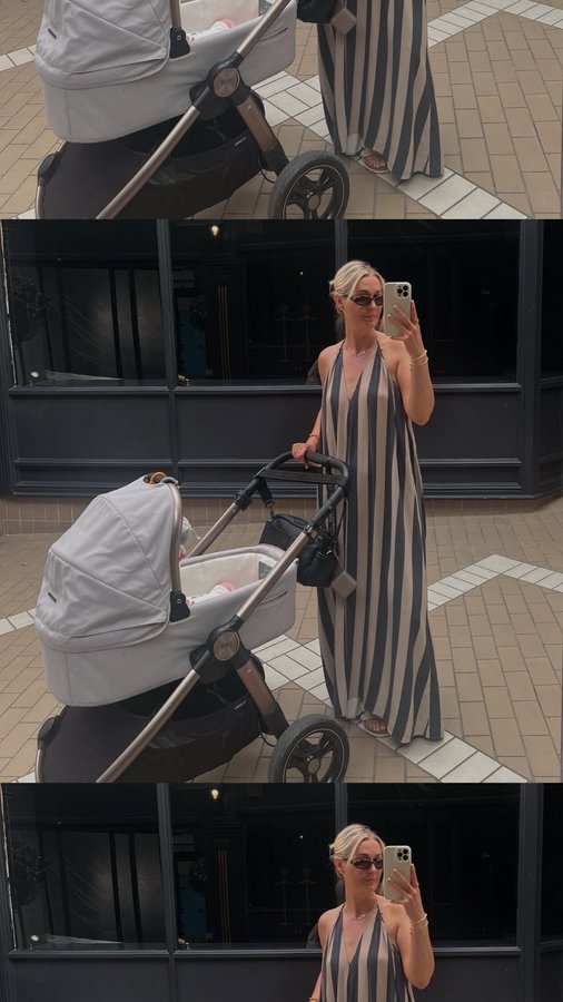 Instagram post by @astyleinthemaking for Maxi-Cosi. Caption reads: Spend the day with us surviving the 34 degree....