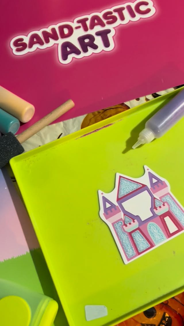 Instagram post by @mumdiariesuk__ for Wire PR. Caption reads: AD |Sand Art magic with @skillmatics_uk....