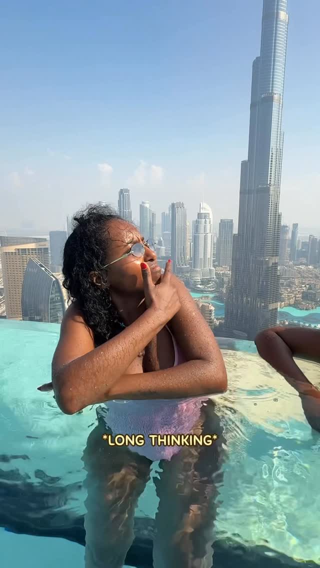 Instagram post by @being__her for Sunglass Hut. Caption reads: Do you recommend to DUBAI?!! #comedy....