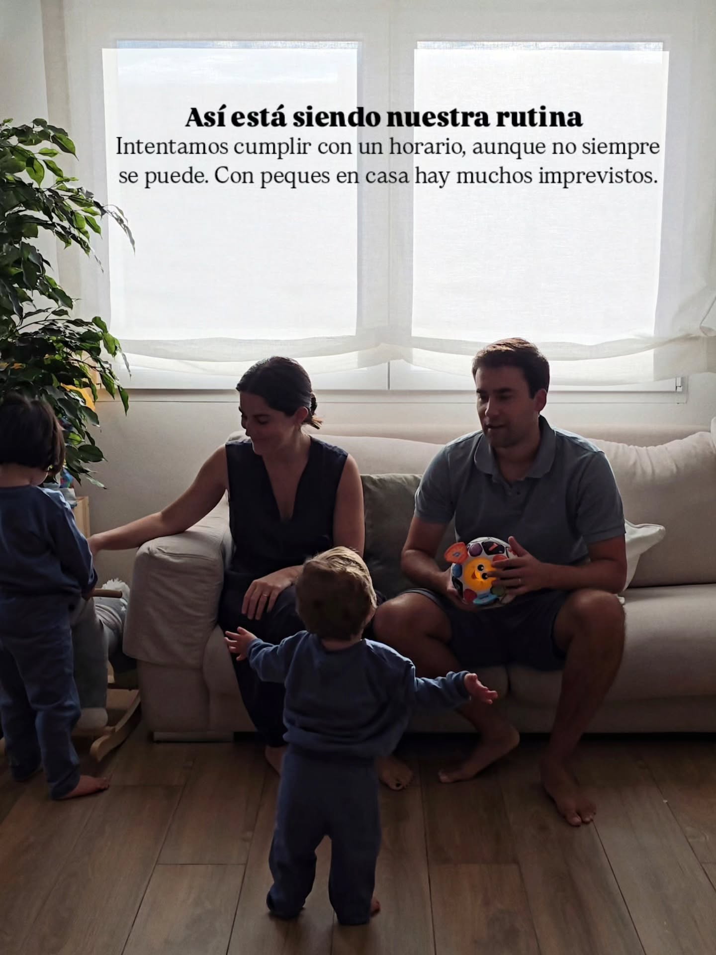 Instagram post by @pedrodelcastillo_ for Carrefour. Caption reads: Así está siendo nuestra rutina con dos peques en....