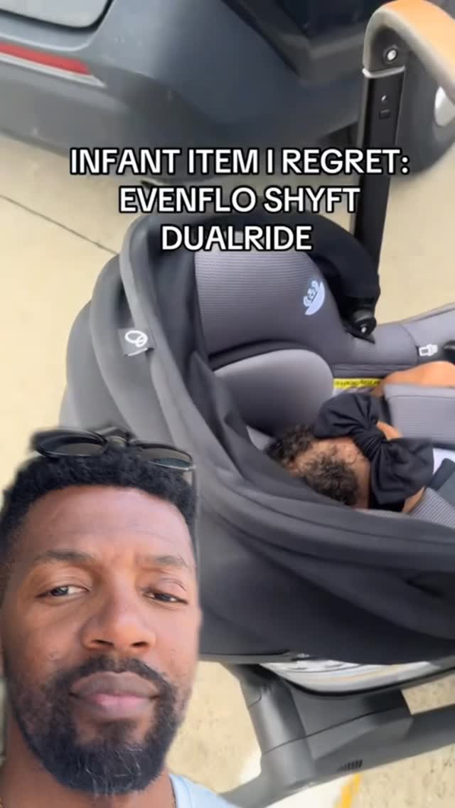 Instagram post by @giyohnly1 for Evenflo. Caption reads: I love that car seat. Makes moving around so much....