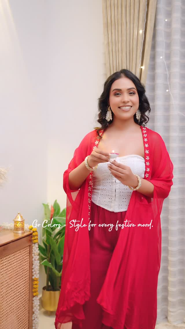 Instagram post by @vogue.invein for Go Colors. Caption reads: Diwali chaos with lights, laddoos and last-minute....