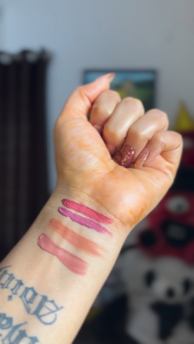 Instagram post by @hey_im_krishnaadith for MyGlamm. Caption reads: [...] favorite lip shades are here💋 #myglam....