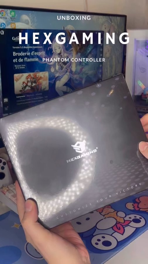 Instagram post by @melodyy_mrl for HexGaming. Caption reads: [...] the wins begin. 🕹️🔥 *Gifted product....