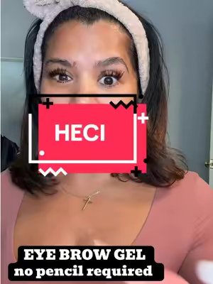 TikTok post by @marlalifenstylz for HECI Beauty Makeup. Caption reads: [...] Just brush them in place!!! @HECI Beauty....