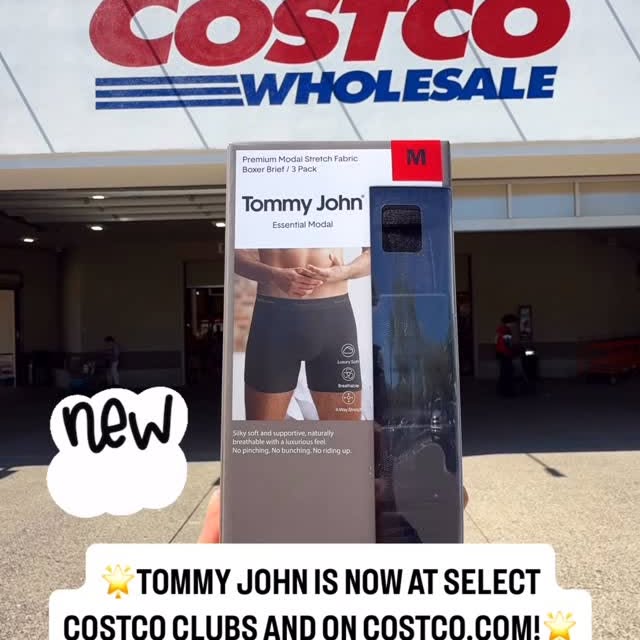 Instagram post by @costcodeals for Tommy John. Caption reads: 🚨NEW PRODUCT ALERT!🚨 🌟@tommyjohnwear is now at....